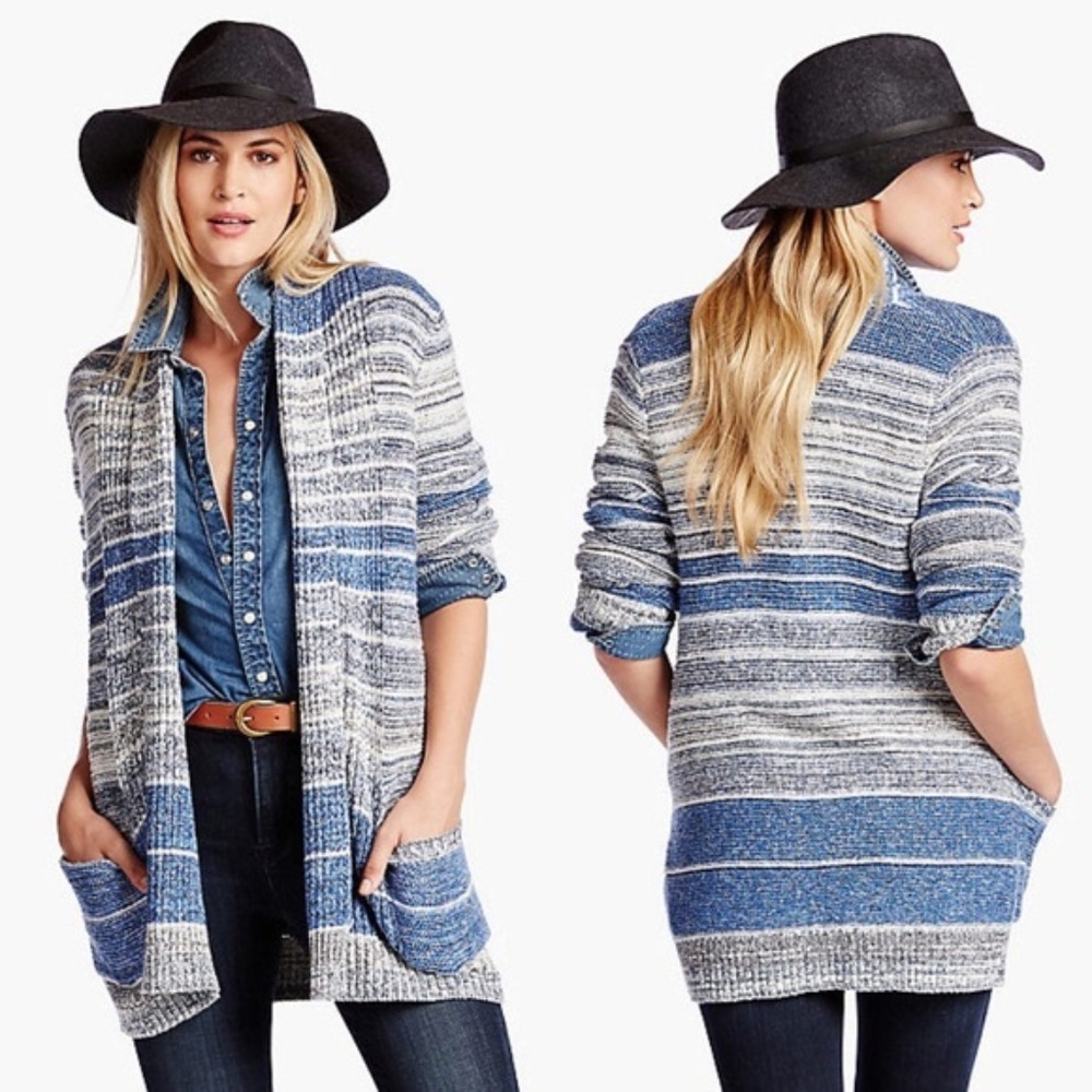 Lucky Brand Striped Sweater Cardigan XS